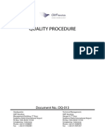 Quality Procedure: Document No.: DQ-013