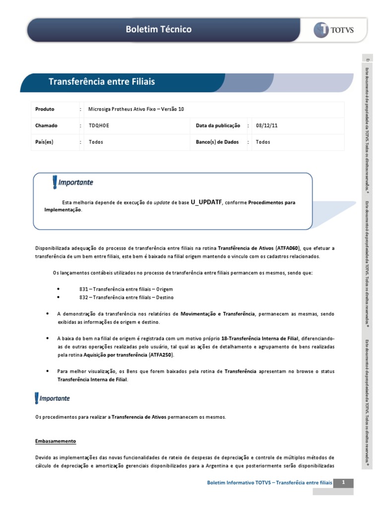 ATF Transferencia Entre Filiais TDQHOE | PDF | Janela (informática ...