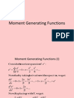 Moment Generating Functions (MGFs) for Common Distributions