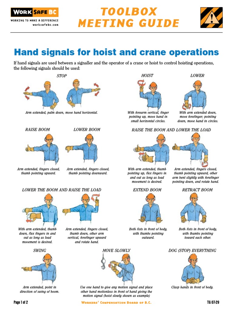 Crane and Hoist Hand Signals Guide | PDF | Social Science