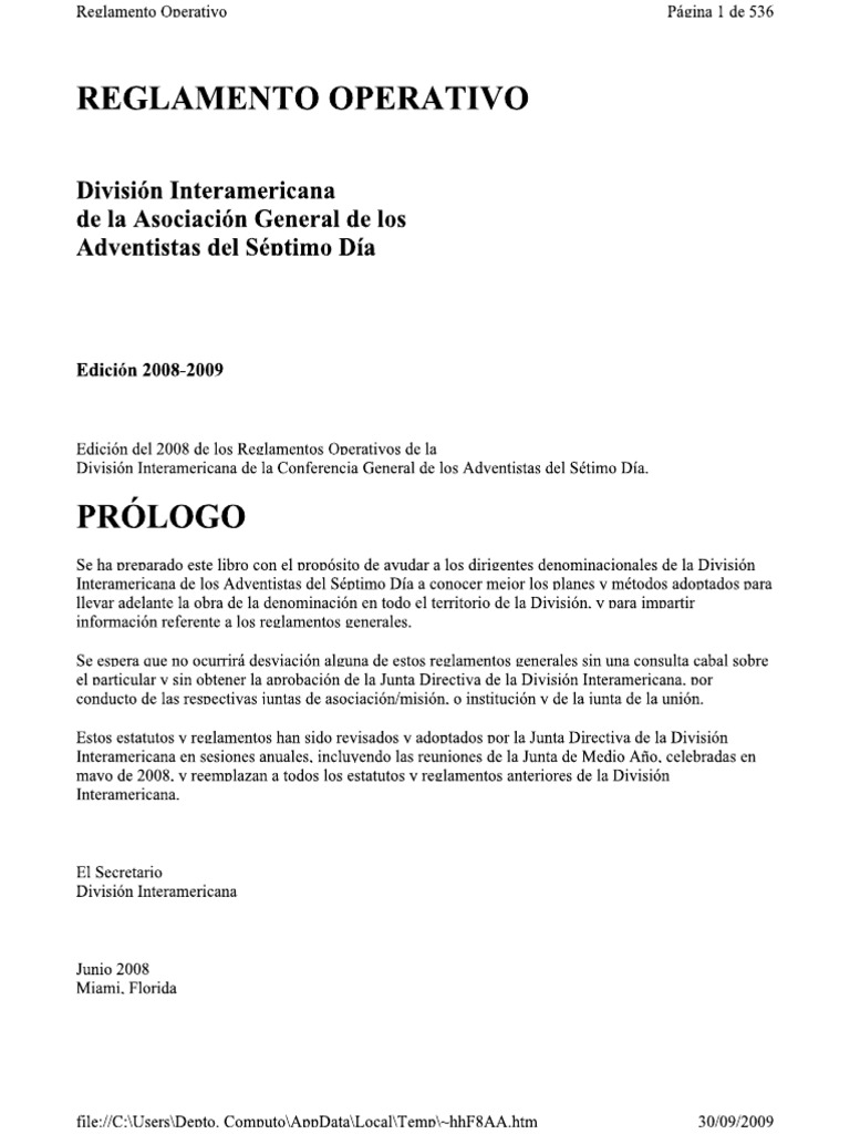 Reglamento Operativo | PDF