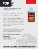 Download Synthetic Manual Synchromesh Transmission Fluid by Bruce Wappman SN2464867 doc pdf