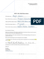 Field Observation Signature Sheet