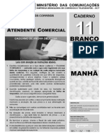 Cespe 2011 Correios Agente de Correios Atendente Comercial Prova