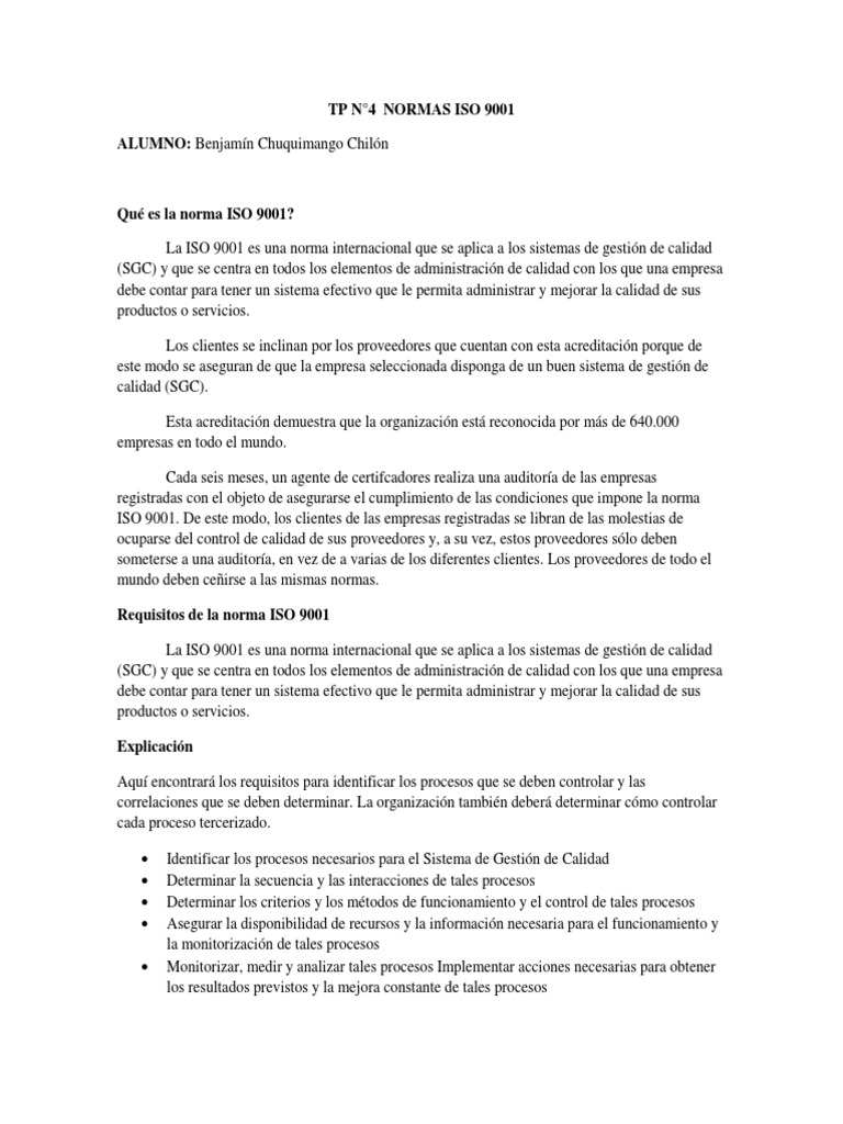 Requisitos y Certificación ISO 9001 | PDF | Sistema de manejo de ...