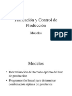 Modelos Para La Planeación y Control de Producción