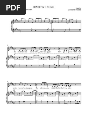 Sensitive Song Sheet Music Performing Arts Leisure
