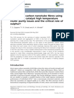 !spinning of Carbon Nanotube Fibres Using The Floating Catalyst High Temperature Route Purity Issues and The Critical Role of Sulphur