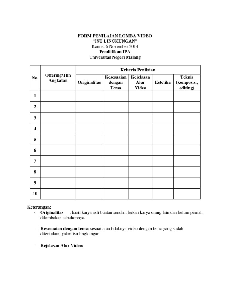 FORM PENILAIAN LOMBA VIDEO.docx