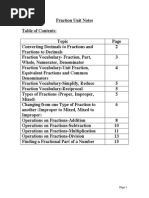 Fraction Unit Notes