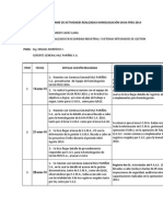 Informe de Actividades Realizadas Homologación Savia Peru 2014
