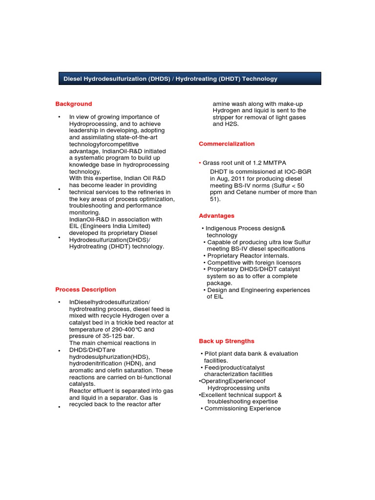 Hydroprocessing Tech for Refineries | PDF | Science & Mathematics