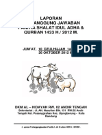 Laporan Panitia Qurban 2012 1433 H