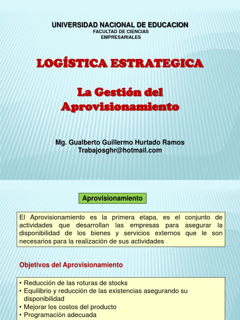 Gestión Estratégica del Aprovisionamiento | PDF | Obtención | Calidad ...