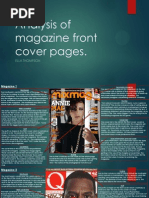 Analysis of Magazine Front Cover Pages