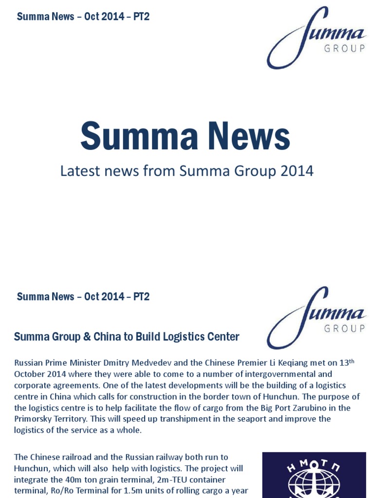Summa Group Oct 2014 PT 2 | PDF | Russia | World Politics