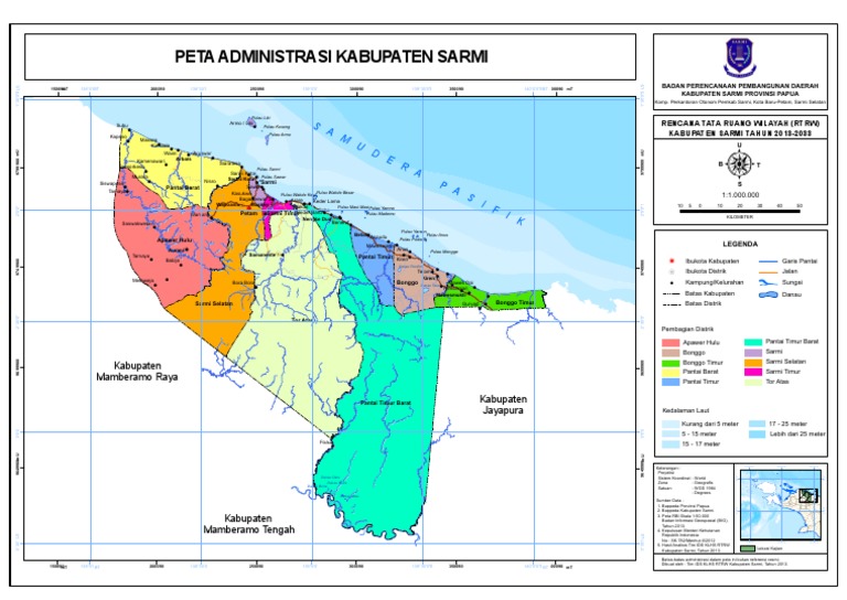 Peta Administrasi Kabupaten Sarmi Papua | PDF