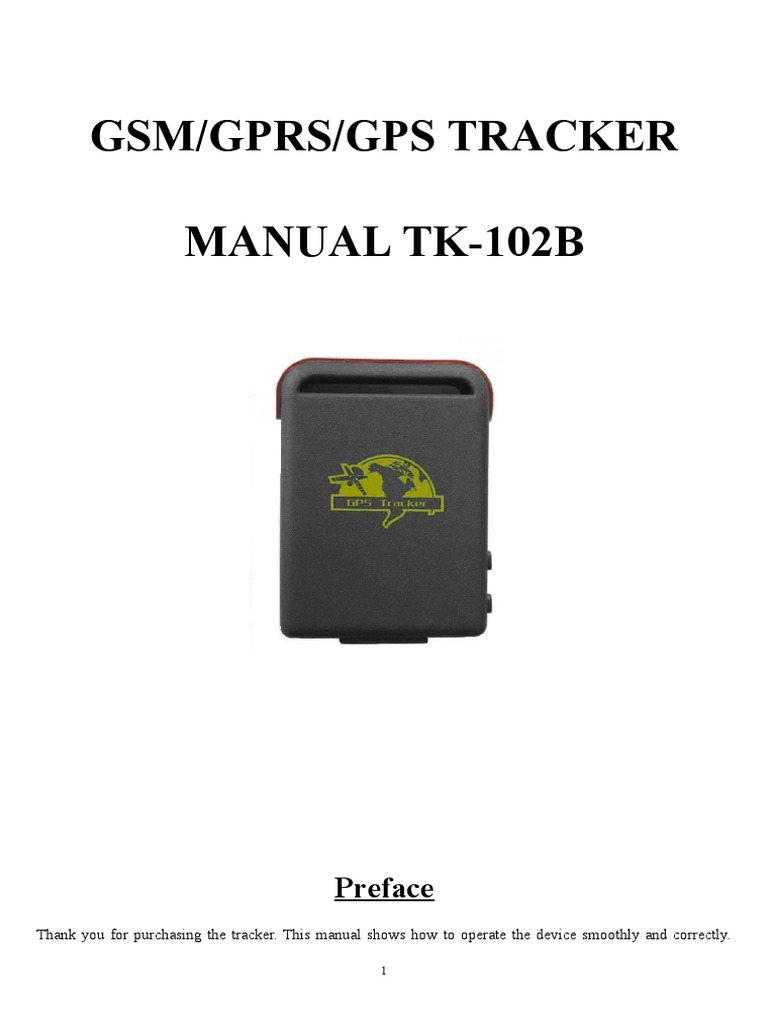 TK-102B GPS Tracker User Manual | PDF | Short Message Service | General ...