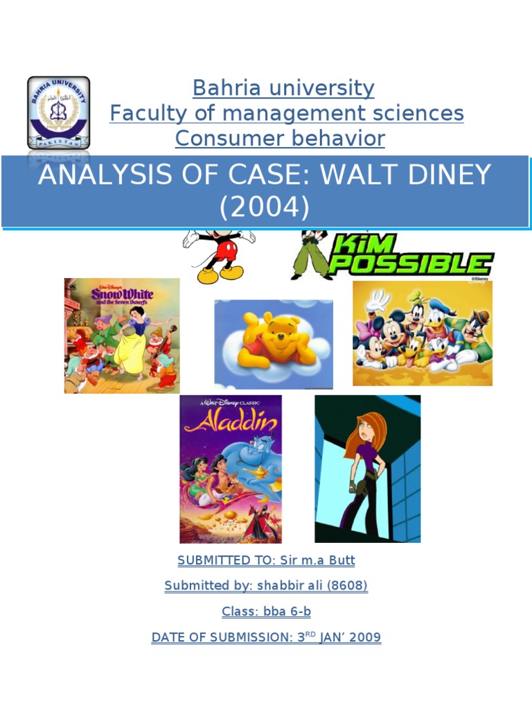 Walt Disney Case Study Analysis PDF The Walt Disney Company