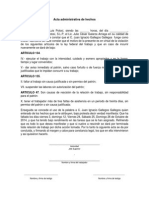 Acta Administrativa de Hechos Ejemplo