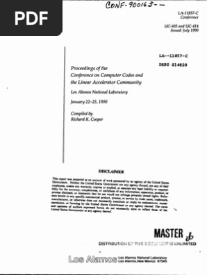 Master: Proceedings of The Conference On Computer Codes and The