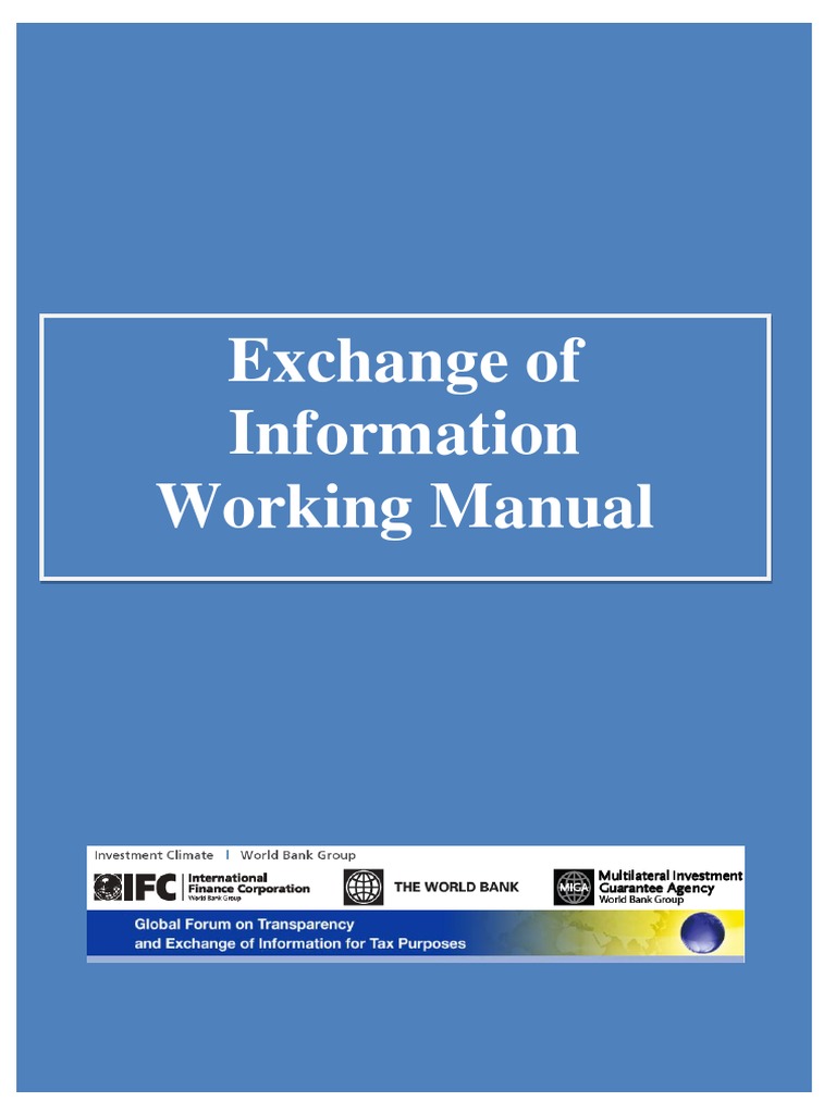 Draft Exchange Of Information Manual A Guide To Internal Processes And