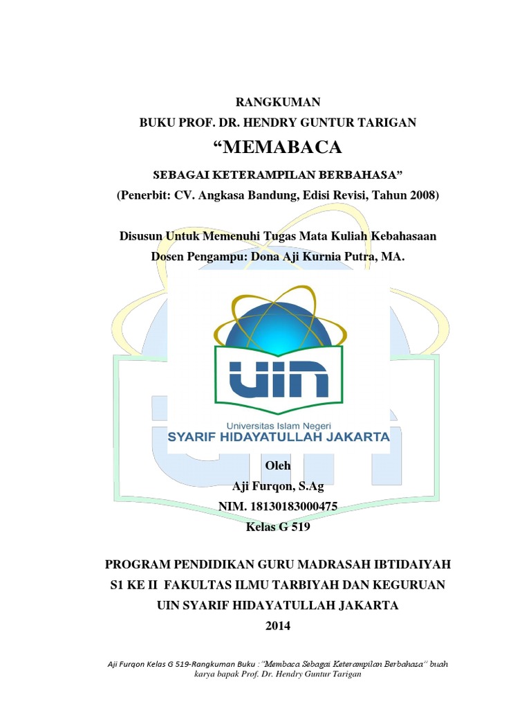 Rangkuman Buku Henri Guntur Tariganmembaca Sebagai Suatu