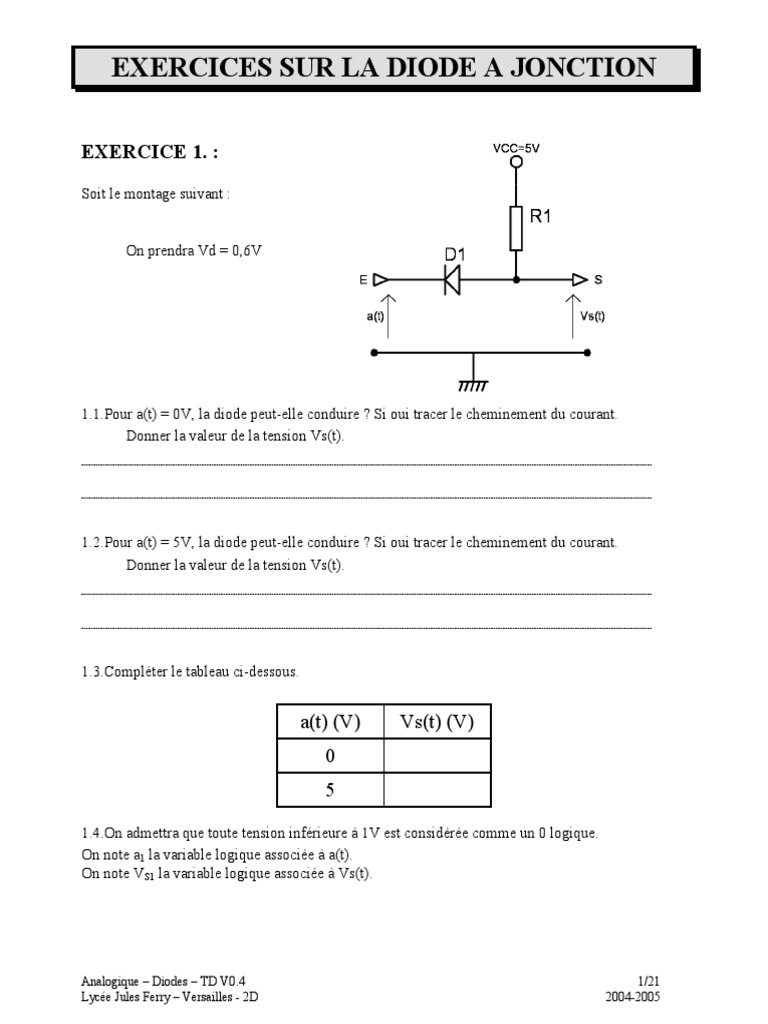 Diodes Exercices | PDF