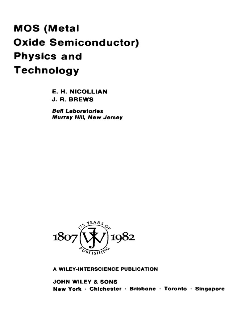 MOS Physics and Technology | PDF