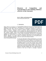 Measures of Competition and Concentration in The Banking Industry: A Review of The Literature