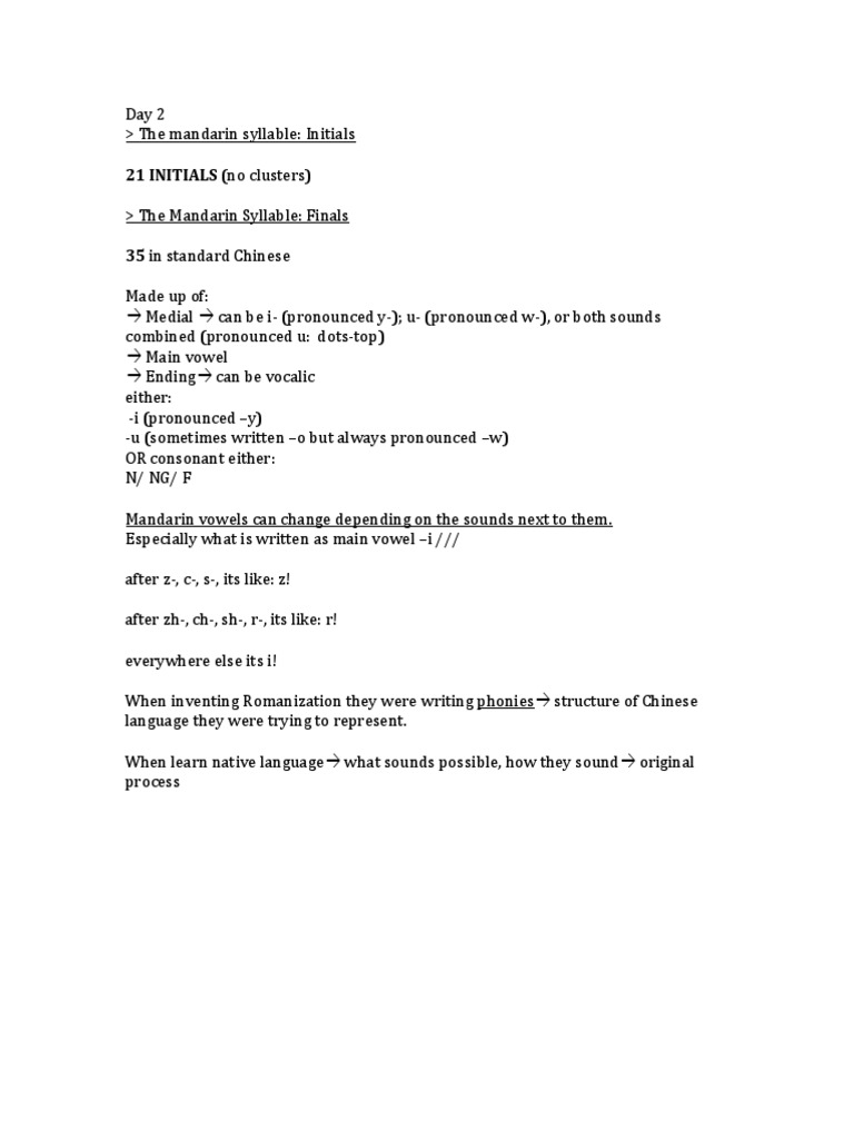 Mandarin Syllable Structure Guide | PDF