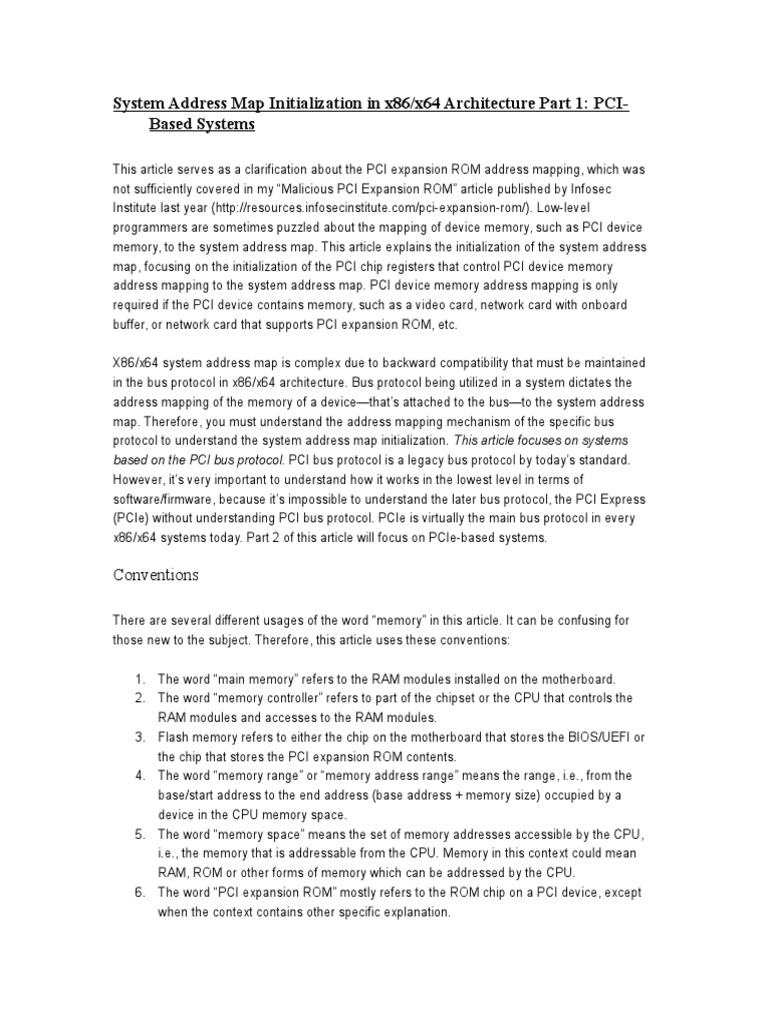 System Address Map Initialization in x86 | PDF | Random Access Memory ...