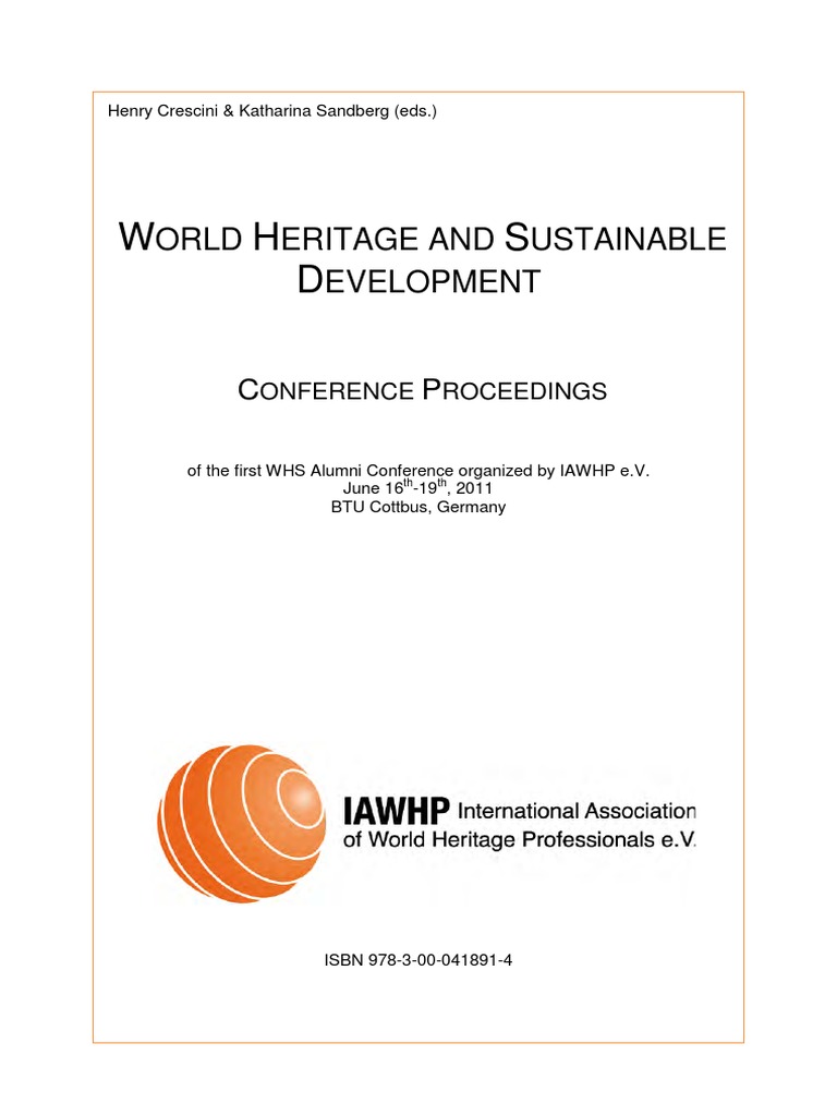 World Heritage and Sustainable Development IAWHP EV 2011 | PDF ...