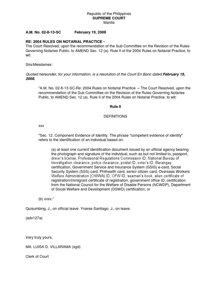 Notrial Law and Efficient Use of Paper Rule Identity Document Witness