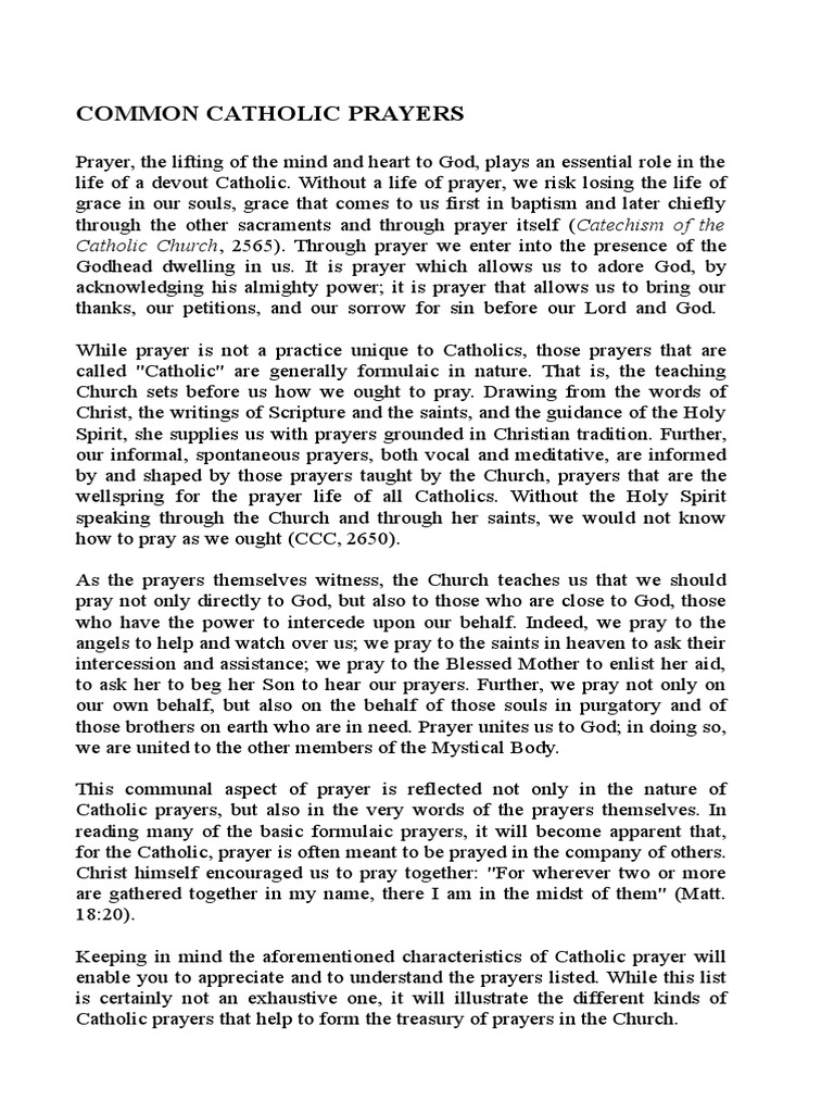 Common catholic prayers rosary prayer