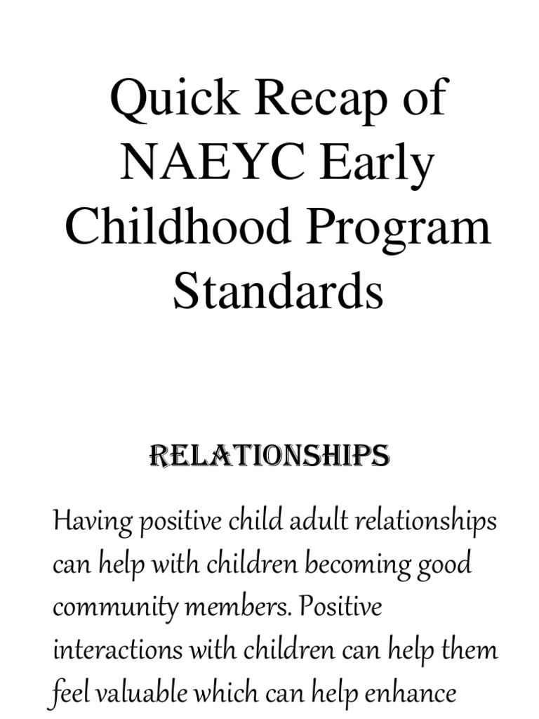 What Are The Naeyc Guidelines