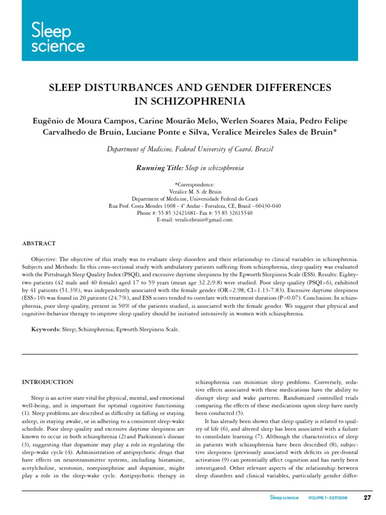 SleepScience Vol1 Issue01 Art04 | PDF | Sleep | Schizophrenia