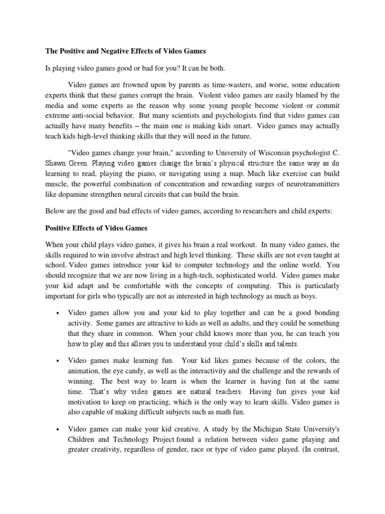 Effects of Video Games on Children | PDF | Video Games | Aggression