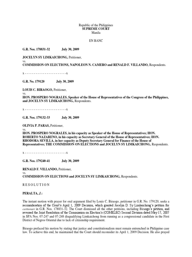 Limkaichong v comelec gr no 178831 32 download free pdf