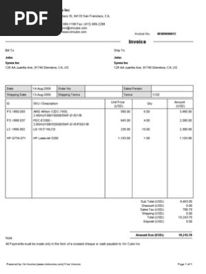 Invoice Template (Xin Invoice)
