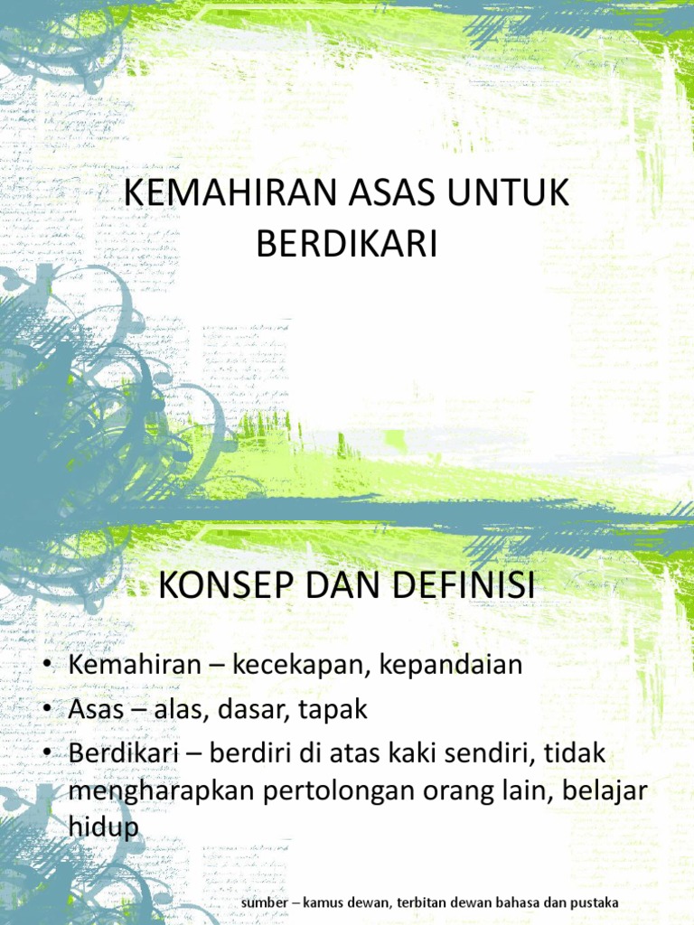 Kemahiran Asas Untuk Berdikari Konsep Pdf