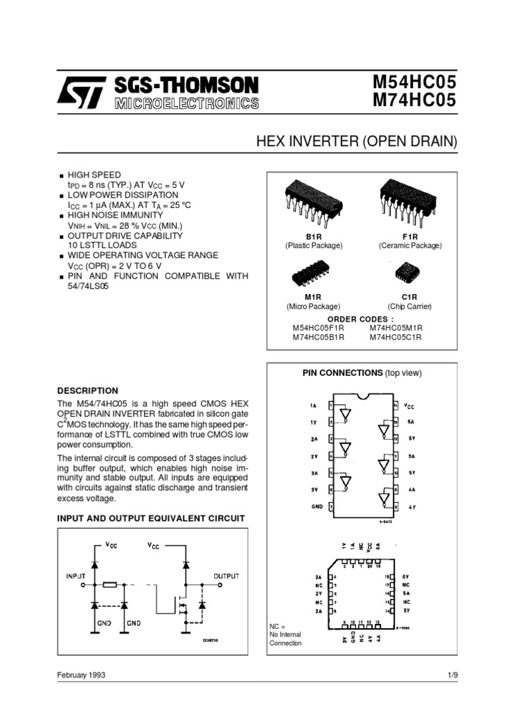 74HC05.pdf | Logic Gate | Cmos | Free 30-day Trial | Scribd