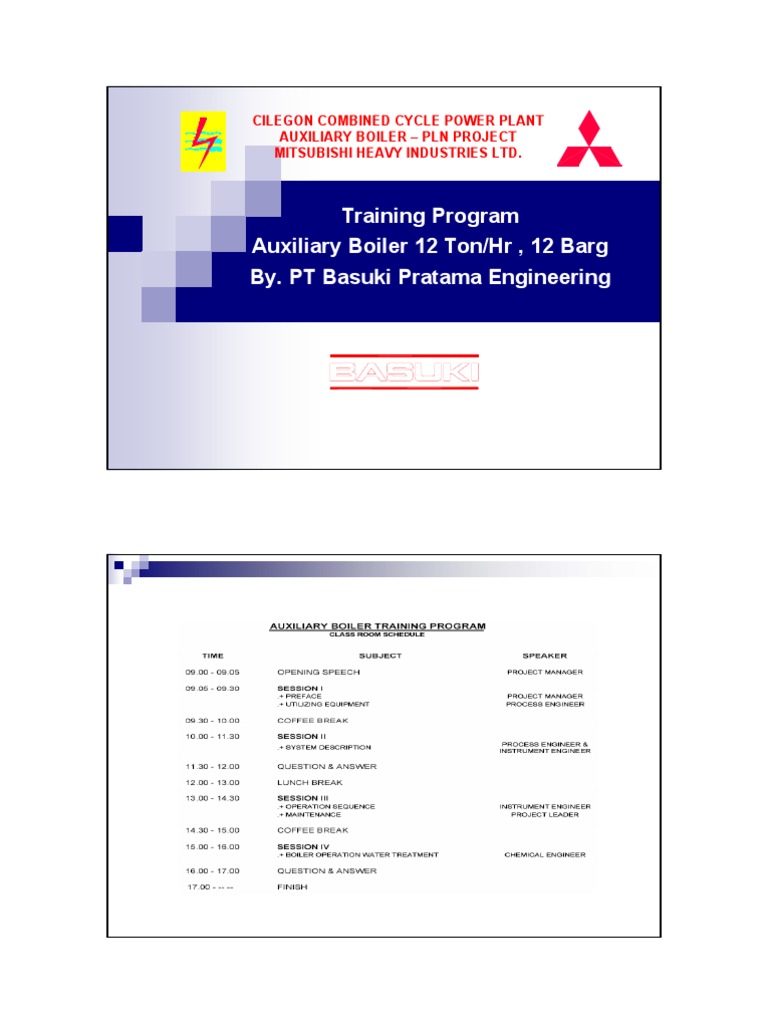 Basuki Boiler Training Overview | PDF | Valve | Boiler