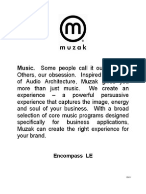 Muzak Program Guide 1 Country Music Rock Music - 