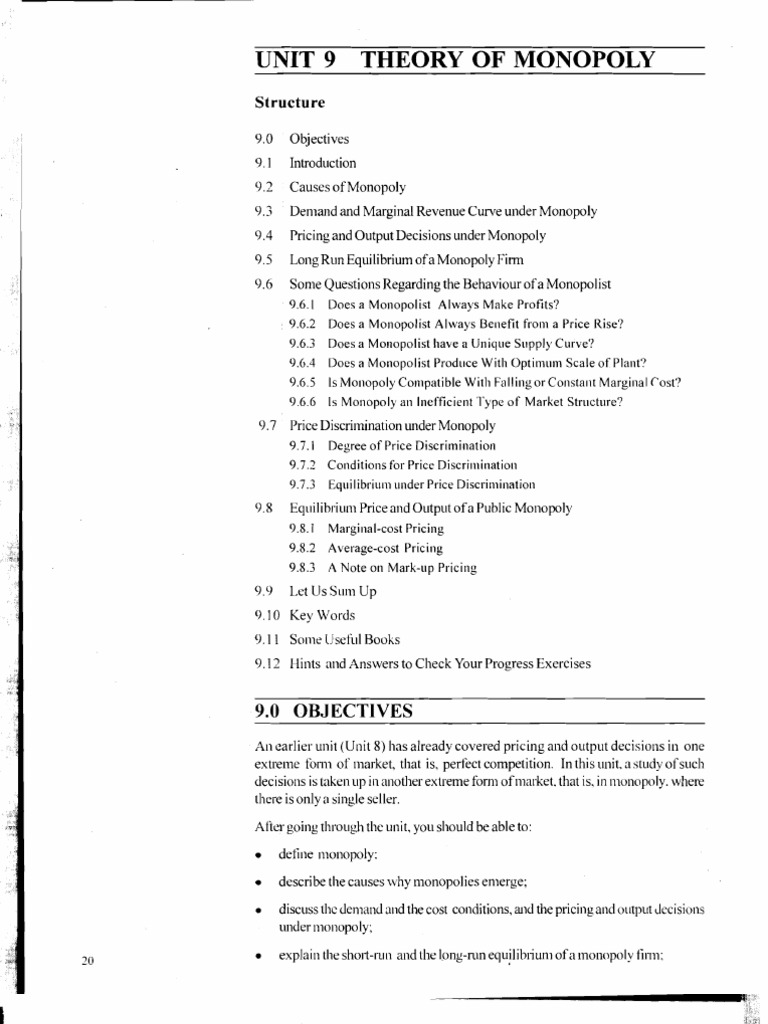 Theory of Monopoly: Key Concepts | PDF | Finance & Money Management