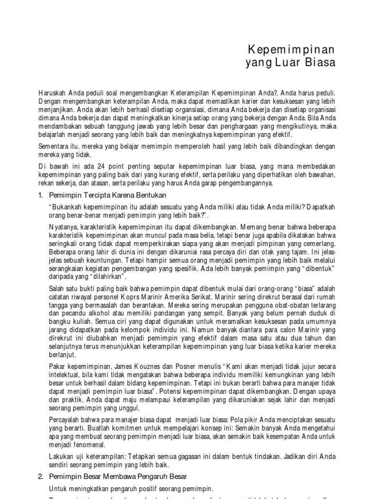 24 Point Penting Kep Yg Luar Biasa | PDF
