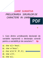 Evaluare Sumativa Siruri de Caractere in C