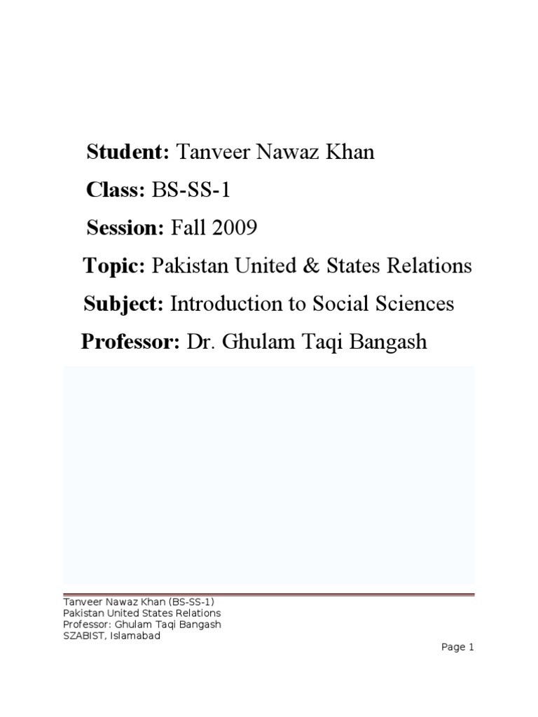 Pakistan Relations With United States | PDF | Pakistan | Global Politics