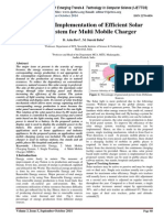 Design and Implementation of Efficient Solar Power System For Multi Mobile Charger