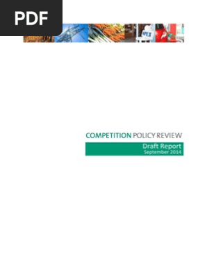 Competition Policy Report Competition Law Deregulation